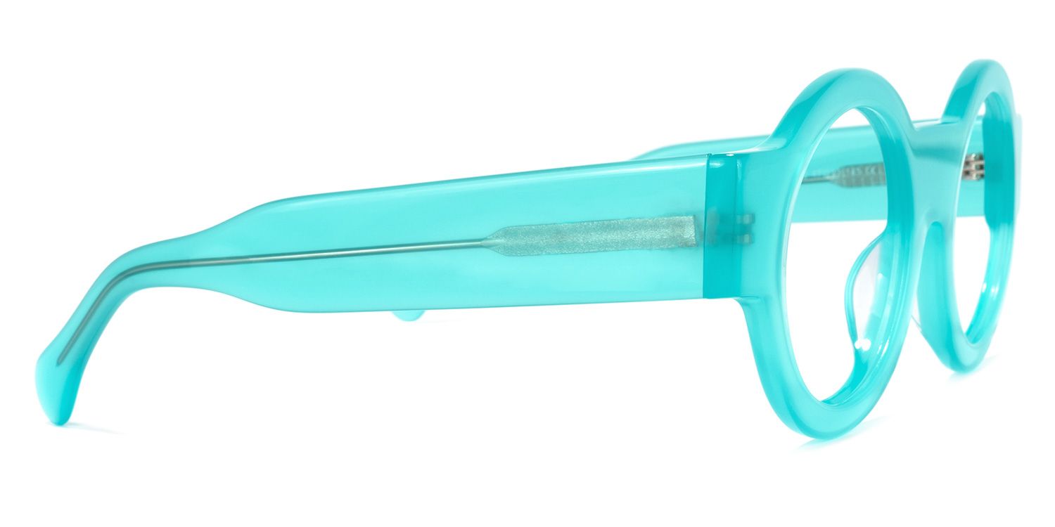 turquoise frame sunglasses